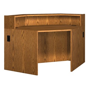 Glacier Series Modular Circulation Corner Desk - Angled Unit w/ Riser (69 1/4" W x 49" D x 41 1/4" H)