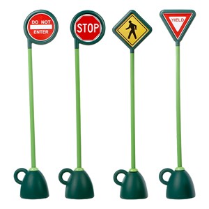 Playground Traffic Signs - Stop, Yield, Pedestrian Crossing,<br>& Do Not Enter Set