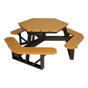 Hexagon Recycled Plastic Picnic Table