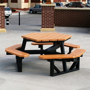 Hexagon Recycled Plastic Picnic Table