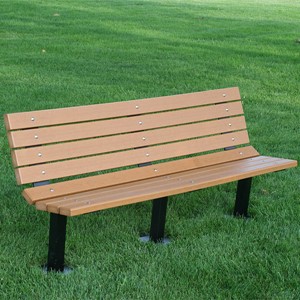 Contour Recycled Plastic Outdoor Bench - Inground Mount (6' L)
