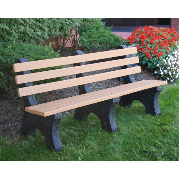 Comfort Park Avenue Recycled Plastic Outdoor Bench (6' L)