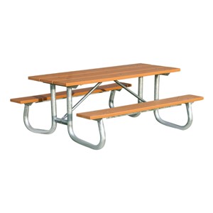 Recycled Plastic Picnic Table w/ Galvanized Steel Frame