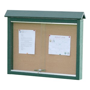 Double-Sided Recycled Plastic Outdoor Message Center w/o Posts in Green