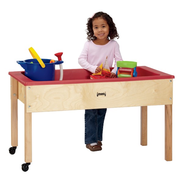 Sensory Sand & Water Table w/ One Tub & Lid (22" W x 42" L x 24" H) - Accessories not included