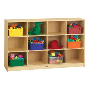 Baltic Birch 12-Cubby Storage Unit w/ Colorful Trays - Accessories not included