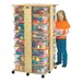 Mobile Cubby Storage Tower - 32 Cubbies w/ Clear Trays