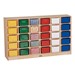 Baltic Birch 30-Cubby Mobile Storage Unit w/ Colorful Trays