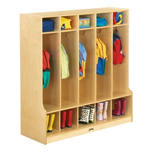 Baltic Birch Stand-Alone Five-Section Locker w/ Step