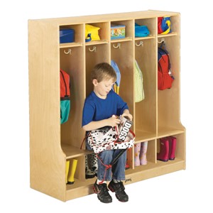 Baltic Birch Stand-Alone Five-Section Locker w/ Step