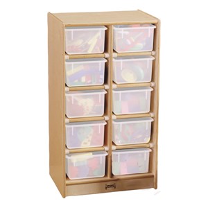 Baltic Birch 10-Cubby Mobile Storage Unit w/o Trays - Trays not included