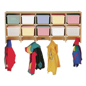 Baltic Birch Large Wall-Mount Coat Rack w/out Cubby Trays