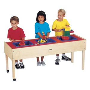 Sensory Sand & Water Table w/ Three Tubs (20 1/2" W x 59" L x 24" H)