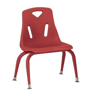 Stackable School Chair w/ Painted Legs - Red