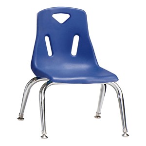 Stackable School Chair w/ Chrome Legs (10" Seat Height) - Blue