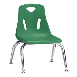 Stackable School Chair w/ Chrome Legs (10" Seat Height) - Green