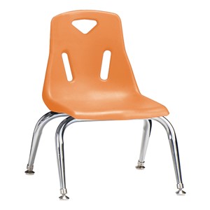 Stackable School Chair w/ Chrome Legs (10" Seat Height) - Orange