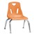 Stackable School Chair w/ Chrome Legs (10" Seat Height) - Orange
