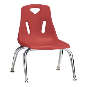Stackable School Chair w/ Chrome Legs (10" Seat Height) - Red