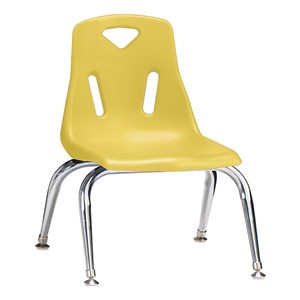 Stackable School Chair w/ Chrome Legs (10" Seat Height) - Yellow