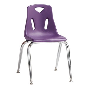 Stackable School Chair w/ Chrome Legs (14" Seat Height) - Purple