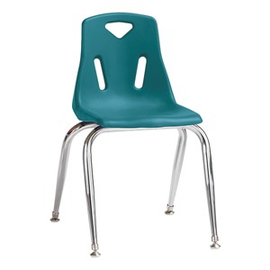Stackable School Chair w/ Chrome Legs (14" Seat Height) - Teal