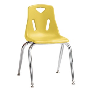 Stackable School Chair w/ Chrome Legs (14" Seat Height) - Yellow
