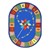 Alphabet Pinwheel Rug - Oval (10' 9" W x 13' 2" L) - Primary