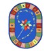 Alphabet Pinwheel Rug - Oval (10' 9" W x 13' 2" L) - Primary