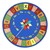 Alphabet Pinwheel Rug - Round (13' 2" Diameter) - Primary