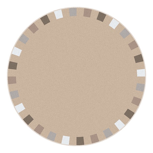 On the Border Rug - Round - Neutral