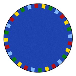 On the Border Rug - Round (5' 4" Diameter) - Bright