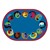 Joyful Faces Rug - Circle Seating Design - Oval - Blue w/ red border