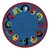 Joyful Faces Rug - Circle Seating Design - Round - Blue w/ red border