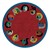 Joyful Faces Rug - Circle Seating Design - Round - Red w/ blue border