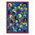 Joyful Faces Rug - Rectangle - Blue w/ red border