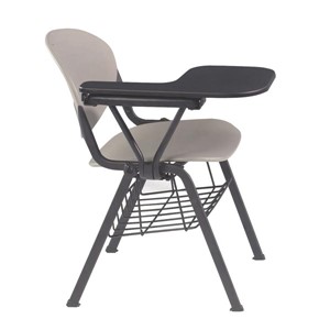 Series 2000 Stack Chair w/ Tablet Arm - Shown w/ gray chair, right-handed tablet arm & bookrack