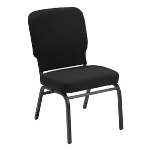 Oversized Antibacterial Vinyl Guest Chair w/o Arms - Black