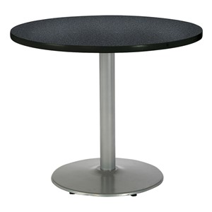 Round Pedestal Table w/ Silver Base - Graphite Nebula