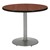 Round Pedestal Table w/ Silver Base - Dark Mahogany