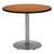 Round Pedestal Table w/ Silver Base - Medium Oak