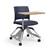 Learn2 Strive Mobile Tablet Arm Chair - Nordic Chair, Starlight Silver Metallic Frame, Castle Oak Tablet Finish, Bermuda Fabric Color