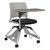 Learn2 Strive Mobile Tablet Arm Chair - Warm Grey Chair, Starlight Silver Metallic Frame, Black Tablet Finish, Black Fabric Color