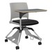 Learn2 Strive Mobile Tablet Arm Chair - Warm Grey Chair, Starlight Silver Metallic Frame, Black Tablet Finish, Black Fabric Color