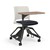 Learn2 Strive Mobile Tablet Arm Chair - Light Tone Chair, Bronze Metallic Frame, Cherry Storm Tablet Finish, Midnight Fabric Color