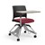 Learn2 Strive Mobile Tablet Arm Chair - Black Chair, Starlight Silver Metallic Frame, Satin Stainless Tablet Finish, Red Pepper Fabric Color
