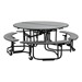 Uniframe Mobile Round Cafeteria Split-Bench Table