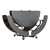 Uniframe Mobile Round Cafeteria Split-Bench Table - Shown folded