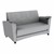 Shapes Series II Common Area Sofa w/ Tablet Arms (Grade 2 Material) - Charlotte Silver/Cool Gray w/ Cosmic Strandz Tablet