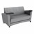 Shapes Series II Common Area Sofa w/ Tablet Arms (Grade 2 Material) - Charlotte Silver/Light Gray w/ Graphite Tablet